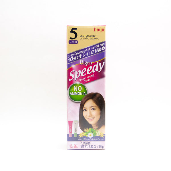 Bigen Speedy Conditioning Color (#5 Deep Chestnut): Hair dye cream ideal for covering gray hair just in 10 minutes