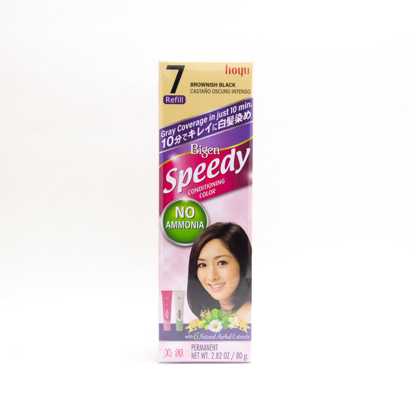 Bigen Speedy Conditioning Color (#7 Brownish Black): Hair dye cream ideal for covering gray hair just in 10 minutes