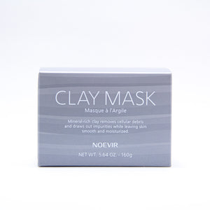 Noevir Clay Mask, 5.64 oz:   Powered by natural minerals and skin-nourishing ingredients, the Clay Mask feels luxurious on your skin, while it deeply cleanses pores and evens out skin tone. This rinse-off mask effectively removes dead skin cells and imbedded impurities without stripping the skin of its moisture. The result is soft, revitalized and balanced skin with a beautiful youthful glow.