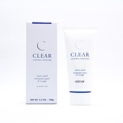 Noevir Clear Control Clean Wash, 3.5 oz:   This gentle cleanser lifts away impurities and excess oil that may attract bacteria and clog pores. Salicylic acid exfoliates the dead skin cells to reveal a healthier and smoother complexion.